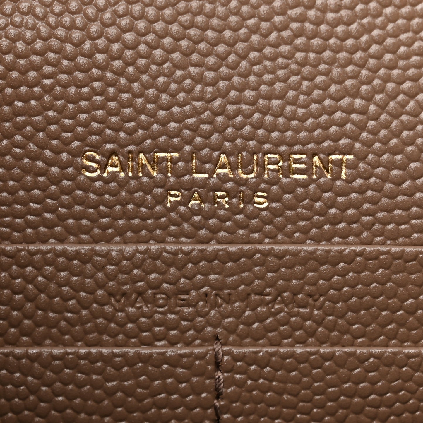 Grain De Poudre Matelasse Chevron Monogram Envelope Chain Wallet Dark Latte