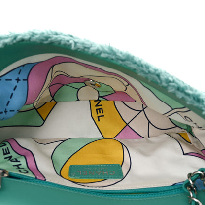 Chanel Terry Cotton Quilted Coco Beach Small Single Flap Green 5 of 10