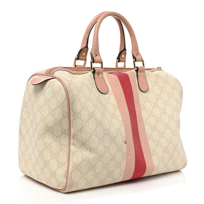 Gucci GG Plus Monogram Web Stripe Medium Joy Boston Pink 2 of 14