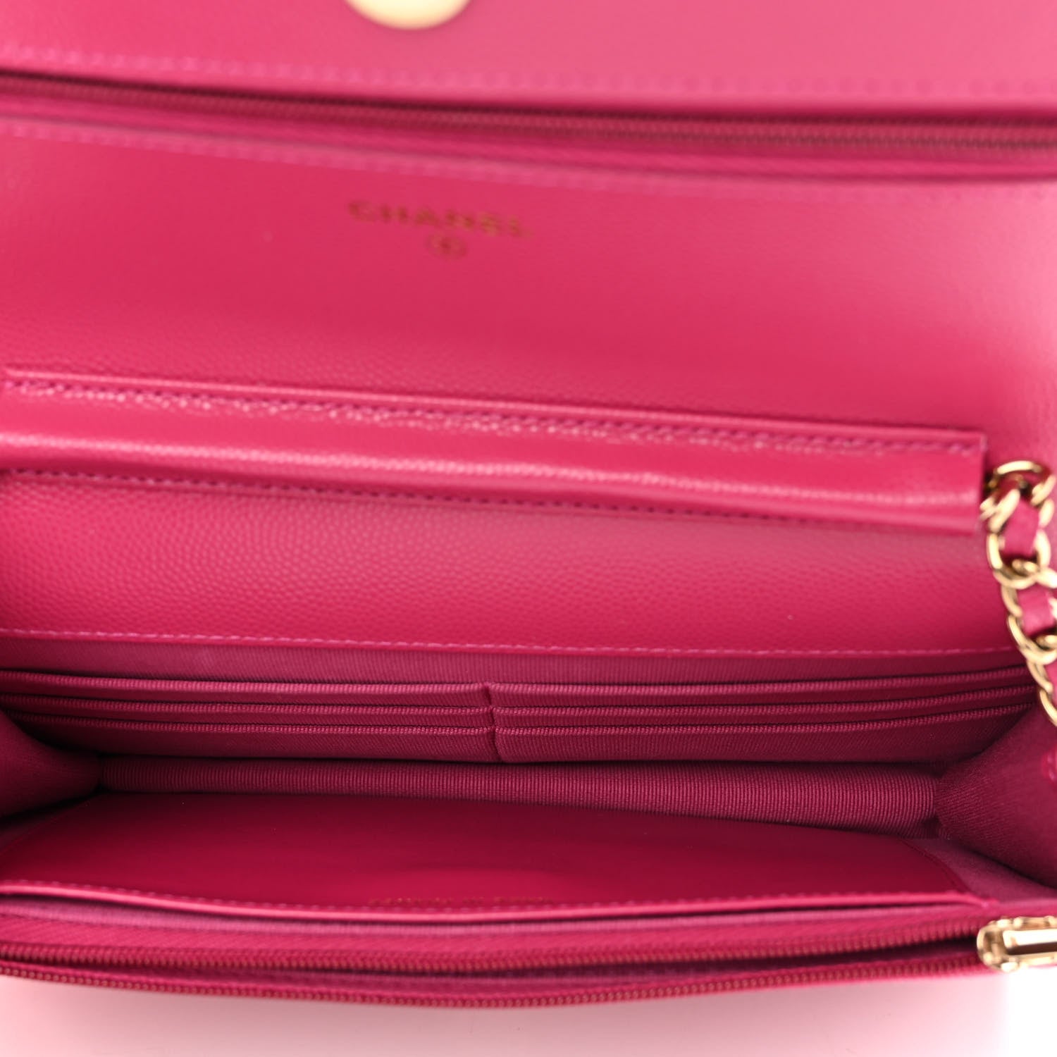 Chanel Caviar Quilted Wallet On Chain WOC Fuchsia 5 of 10