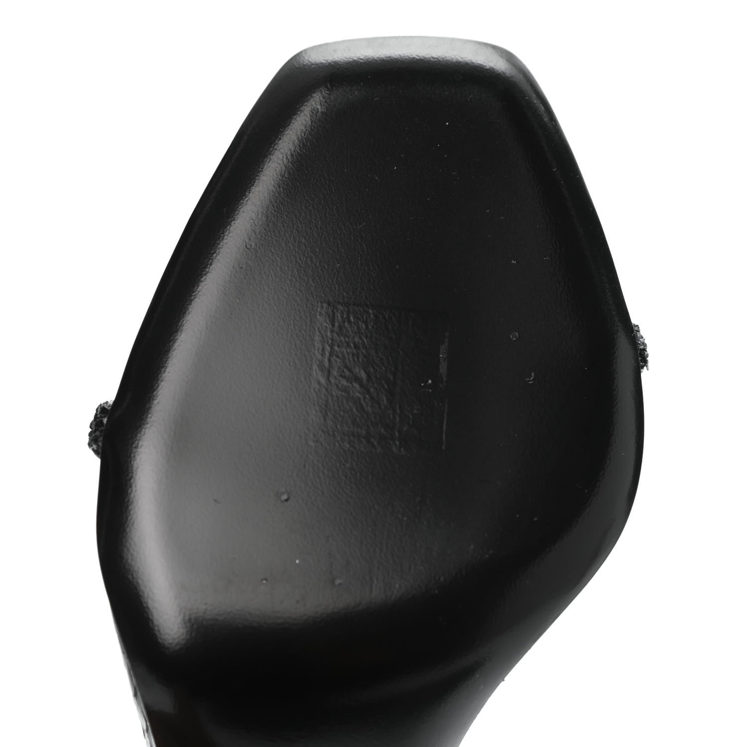 Saint Laurent Glitter Opyum Sandals 36.5 Black 9 of 13