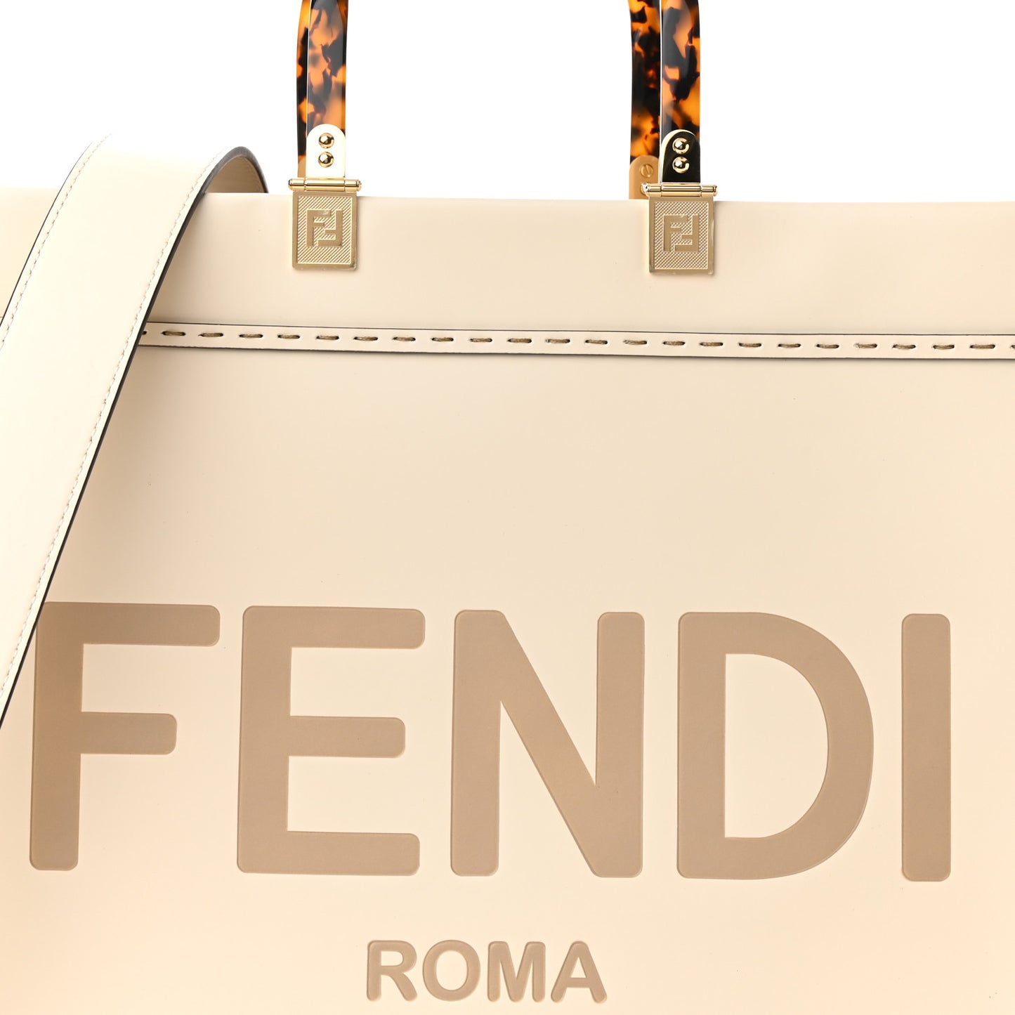 Vitello King Plexiglass Medium Fendi Sunshine Shopper Tote White Ice