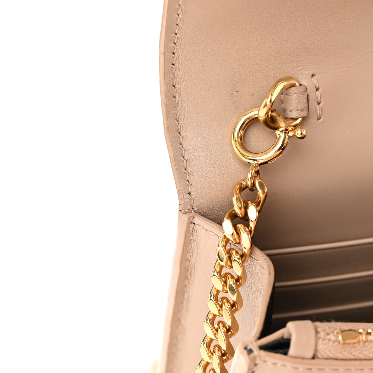 Smooth Calfskin Classic Monogram Kate Tassel Chain Wallet Dark Beige