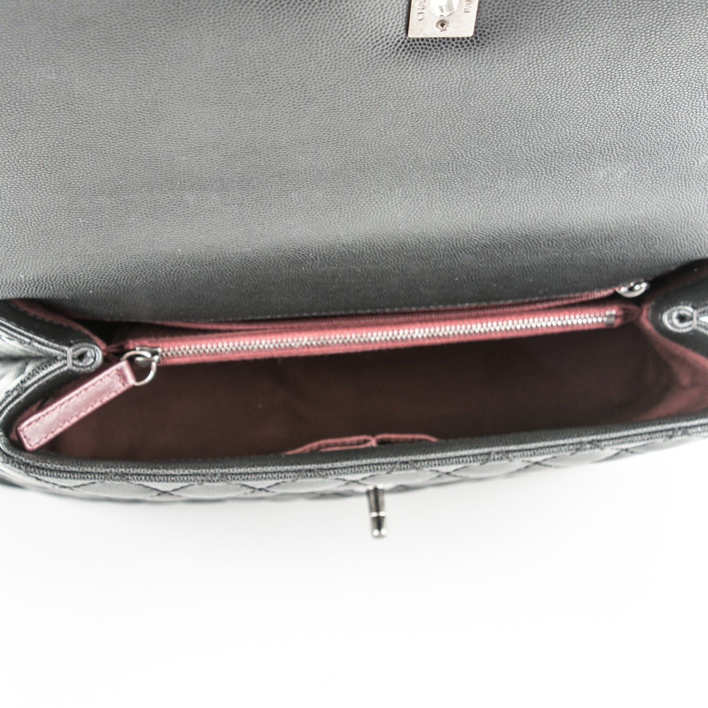 Caviar Quilted Medium Coco Handle Flap Black