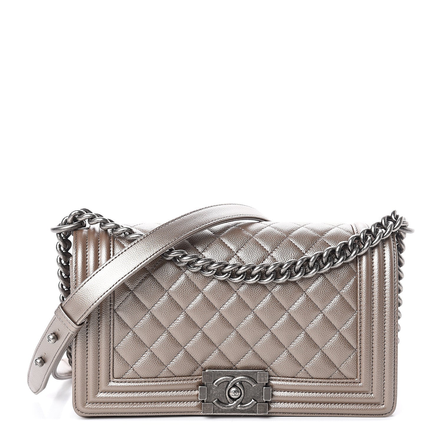Chanel Metallic Caviar Quilted Medium Boy Flap Copper 1 of 9