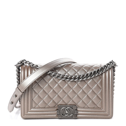 Chanel Metallic Caviar Quilted Medium Boy Flap Copper 1 of 9