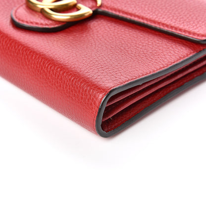 Gucci Calfskin GG Marmont Chain Wallet Vulcanic Red 9 of 10