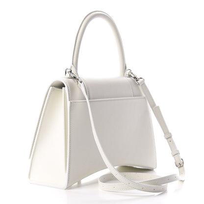 Balenciaga Grained Calfskin Medium Hourglass Top Handle Bag White 3 of 9