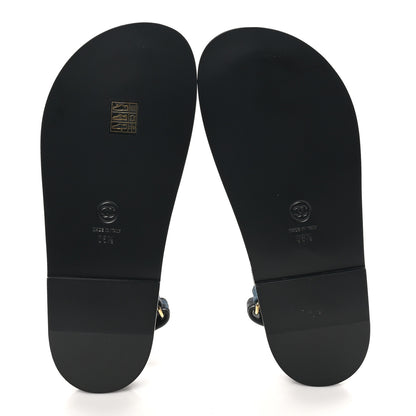 Chanel Denim Velcro Dad Sandals 36.5 Dark Grey Blue Black 6 of 9