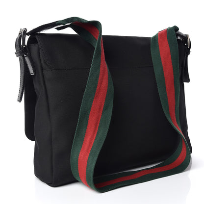 Gucci Techno Canvas Web Large Flap Messenger Bag Black 3 of 10