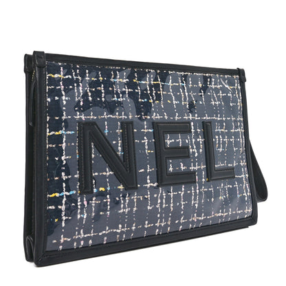Chanel Tweed PVC Lambskin Large Pouch Black 3 of 10