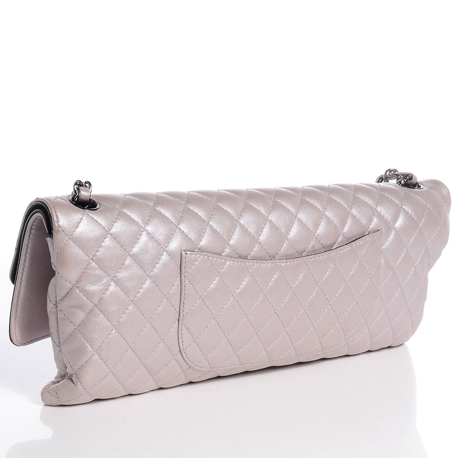 Chanel Metallic Calfskin East West Mademoiselle Flap Pearl Black 3 of 8