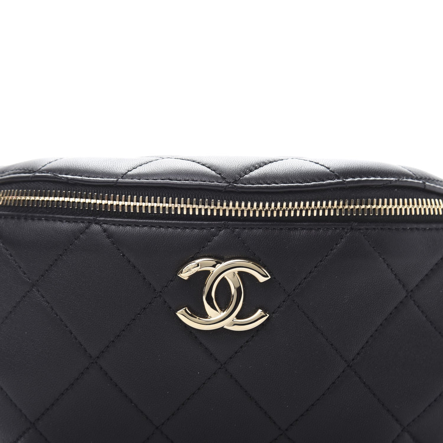 Chanel Lambskin Quilted Waist Belt Bag Black 10 of 12