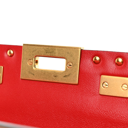 Valentino Garavani Grainy Calfskin Rockstud Alcove Box Top-Handle Bag Rose Cannelle 10 of 14