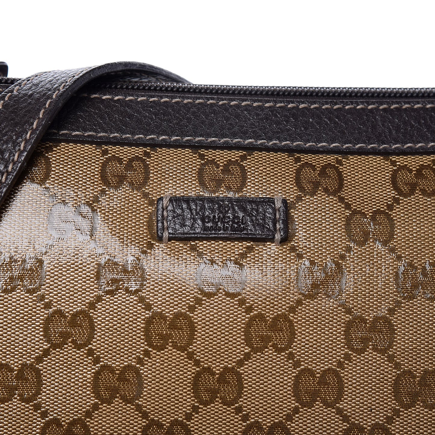 Crystal Monogram Large Half Moon Hobo Dark Brown
