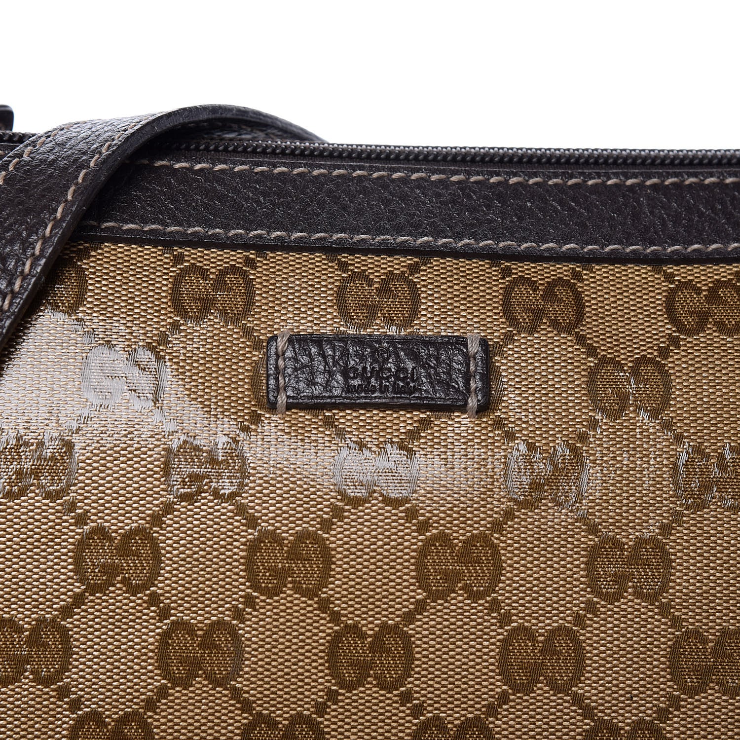 Gucci Crystal Monogram Large Half Moon Hobo Dark Brown 8 of 10