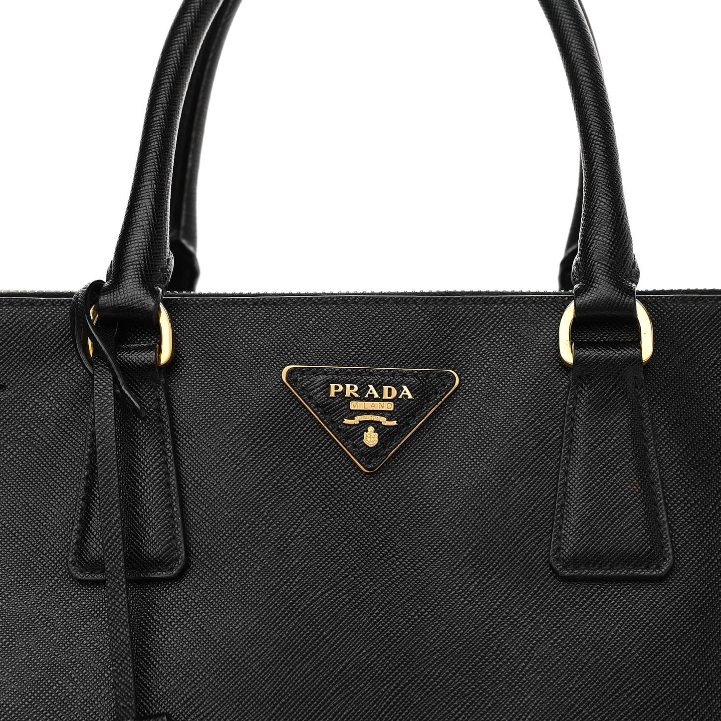 Saffiano Large Galleria Double Zip Tote Black