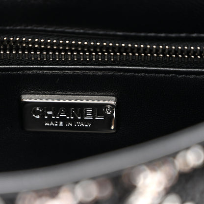 Chanel Satin Crystal Diamante Houndstooth Small Flap Black 6 of 11