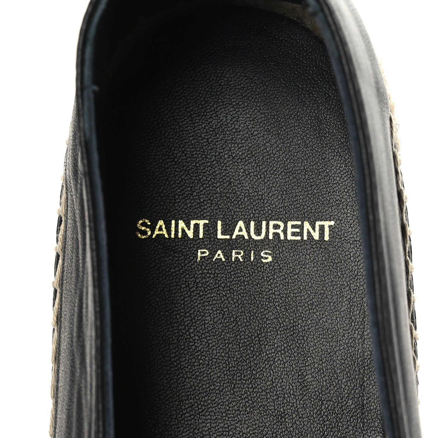 Saint Laurent Lambskin Monogram Espadrilles 39 Black 7 of 7