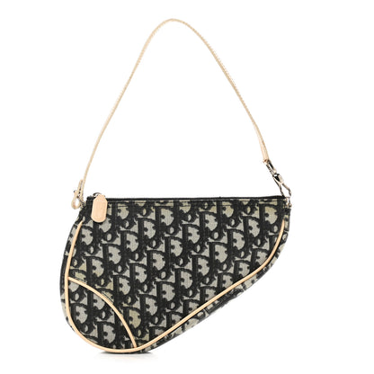 Christian Dior Monogram Mini Saddle Pochette White Blue 1 of 15