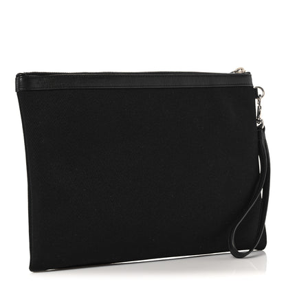 Saint Laurent Linen Canvas Rive Gouche Zipped Pouch Black 3 of 11
