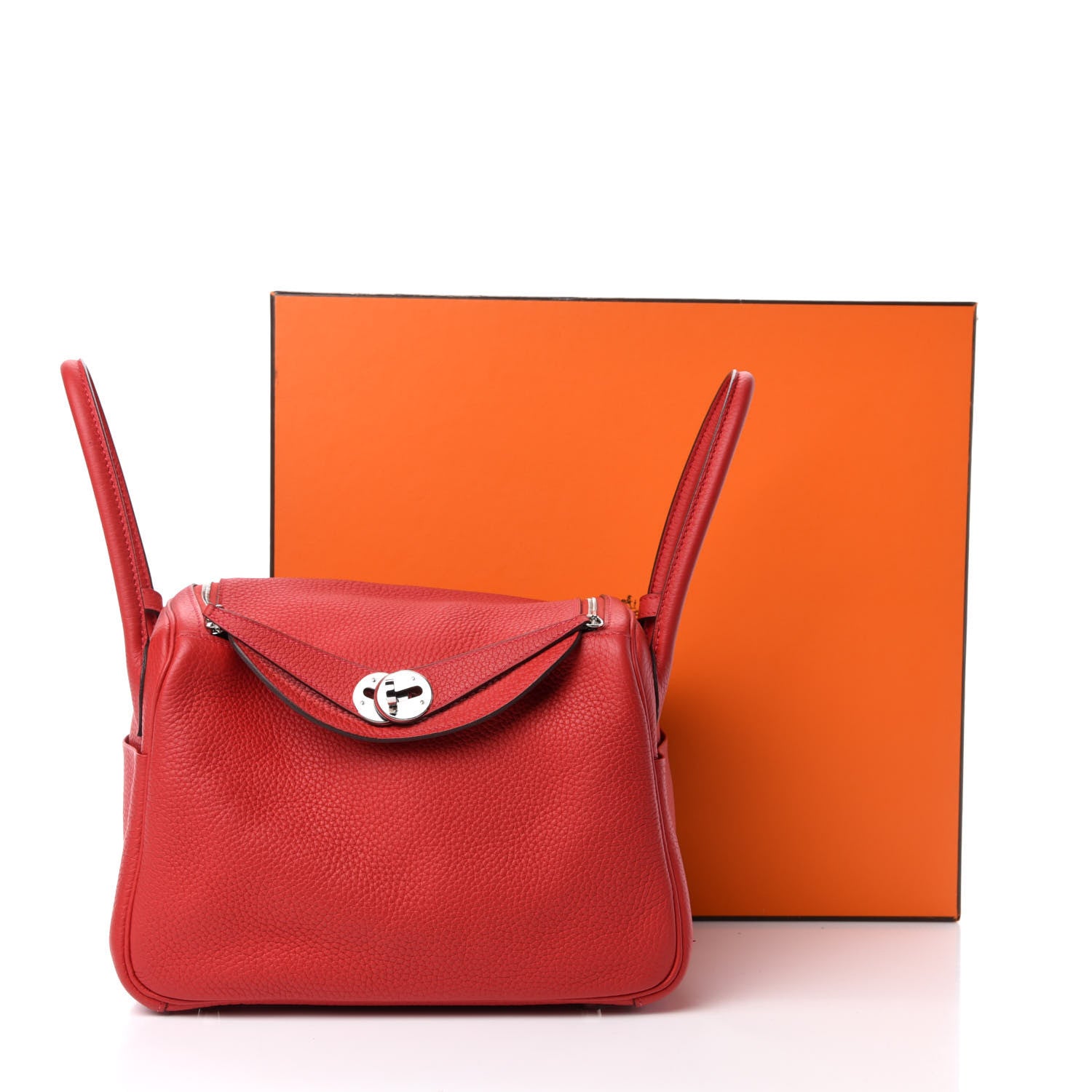 Hermes Taurillon Clemence Lindy 26 Rouge Casaque 12 of 12