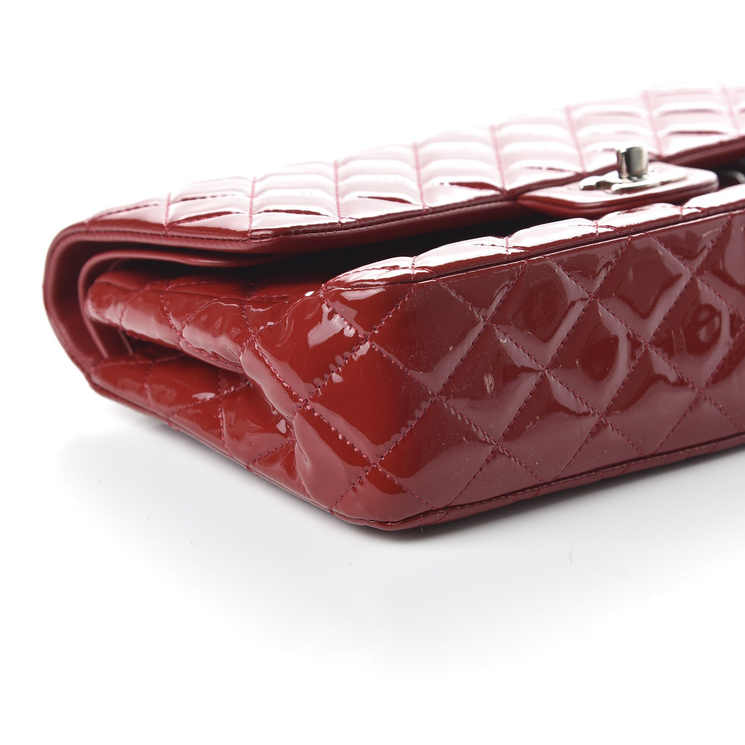 Chanel Patent Calfskin Quilted Medium Double Flap Red 6 of 10