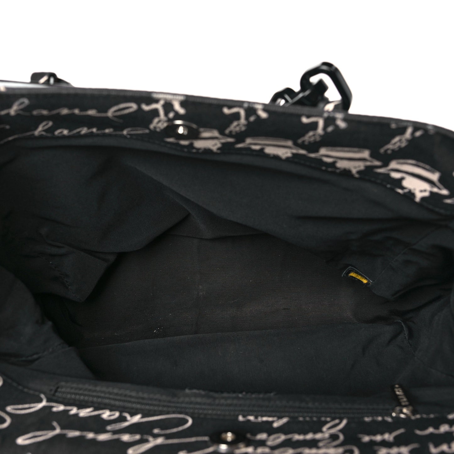 Canvas Camellia Flower Tote Black