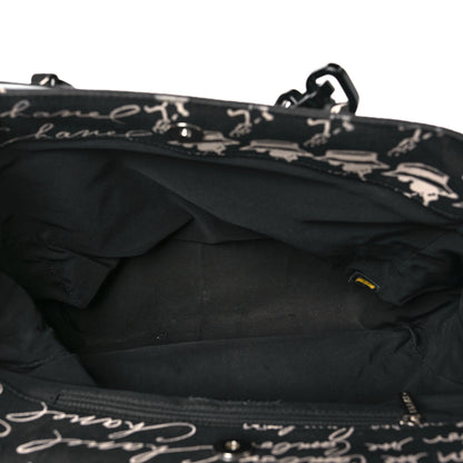 Chanel Canvas Camellia Flower Tote Black 5 of 9