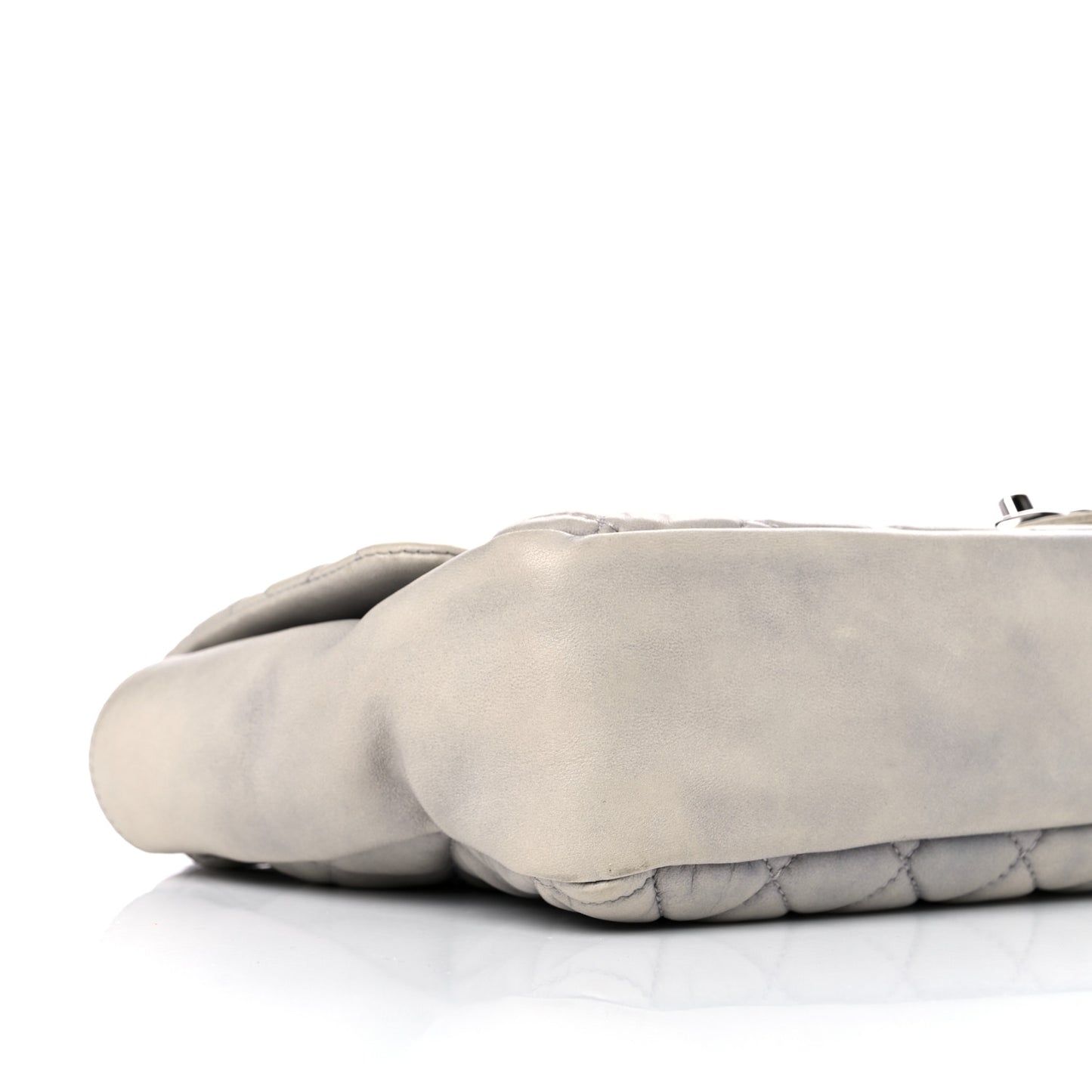Lambskin Quilted Jumbo Coco Rain Flap Grey
