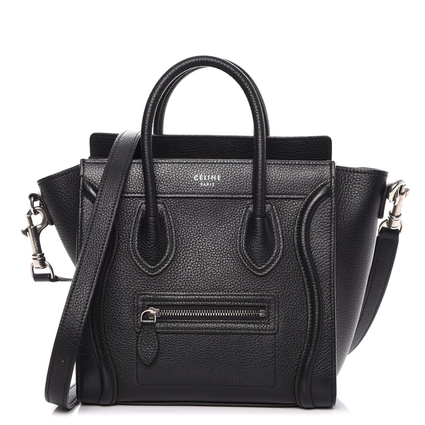 Drummed Calfskin Nano Luggage Black