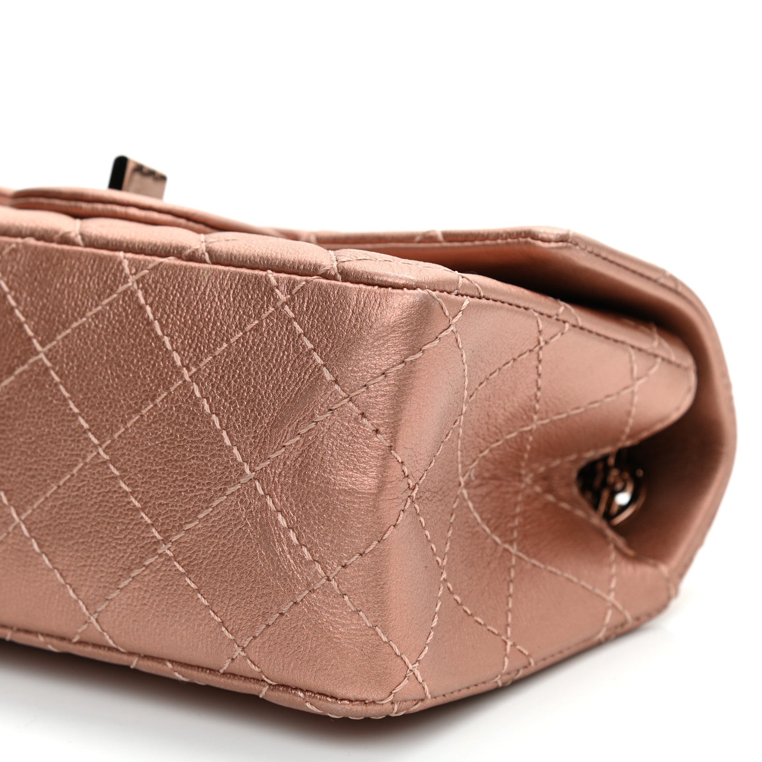 Chanel Metallic Grained Calfskin Quilted 2.55 Reissue Mini Flap Copper Pink 9 of 11