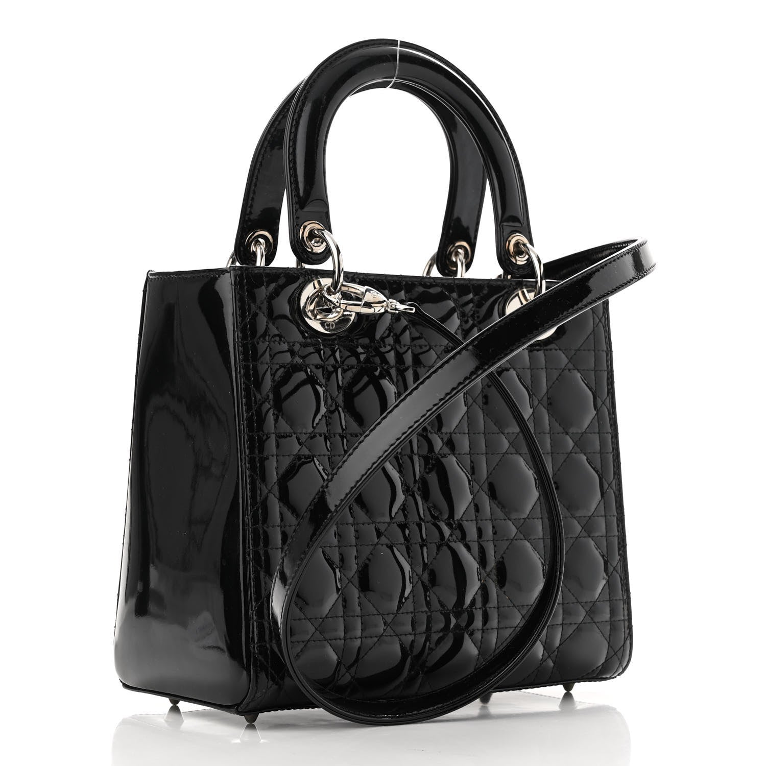 Christian Dior Patent Cannage Medium Lady Dior Black 2 of 11