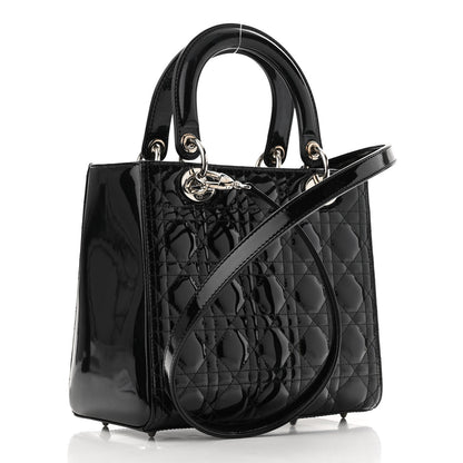 Christian Dior Patent Cannage Medium Lady Dior Black 2 of 11
