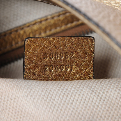 Gucci Metallic Pebbled Calfskin Medium Soho Chain Shoulder Bag Gold Ombre 7 of 10