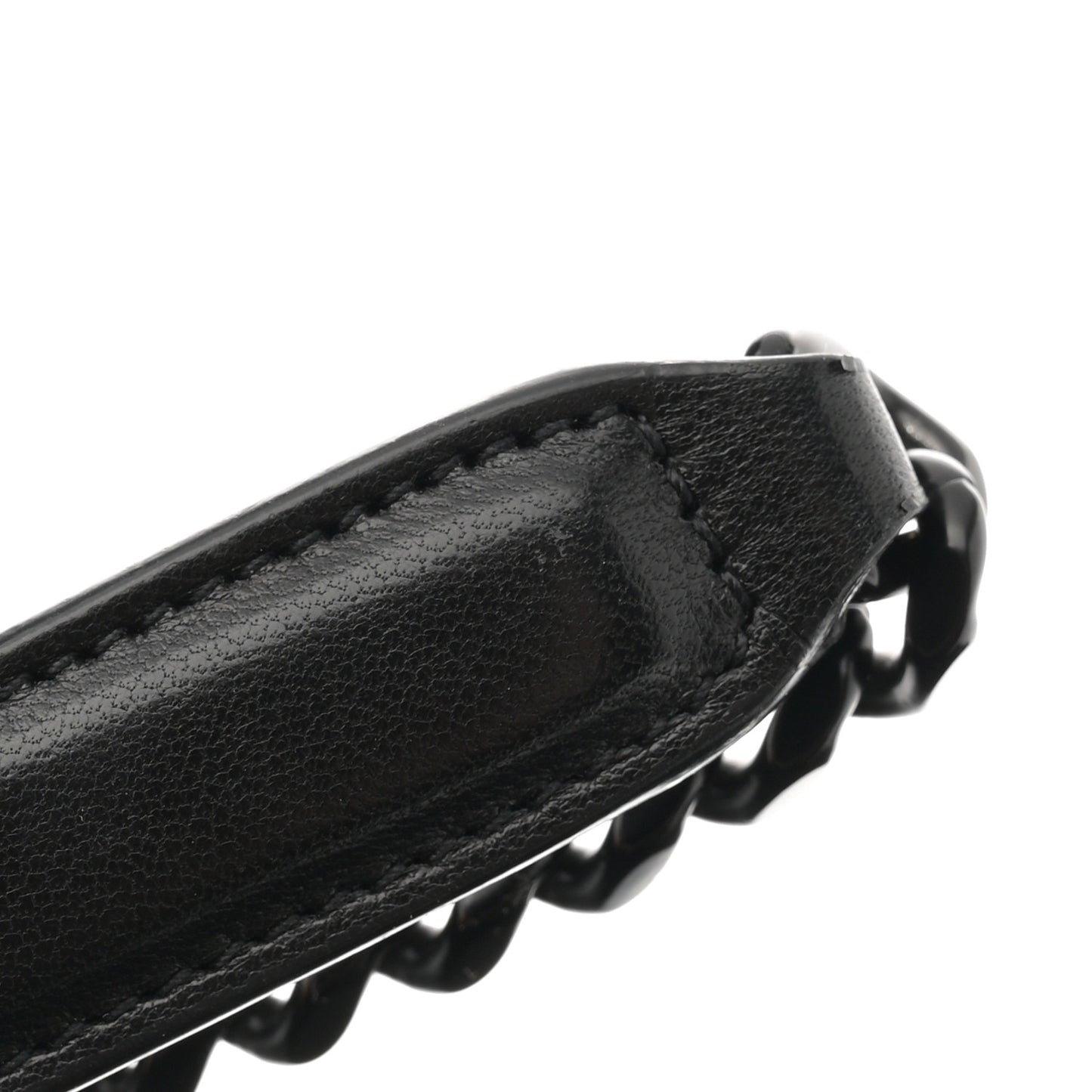 Lambskin Quilted Monogram Monochrome Medium Loulou Puffer Chain Satchel Black