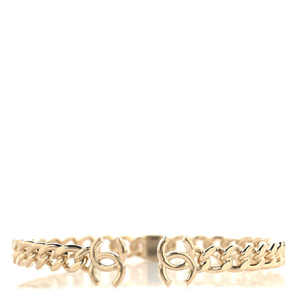 Chanel Metal CC Chain Link Choker Necklace L Gold 1 of 5