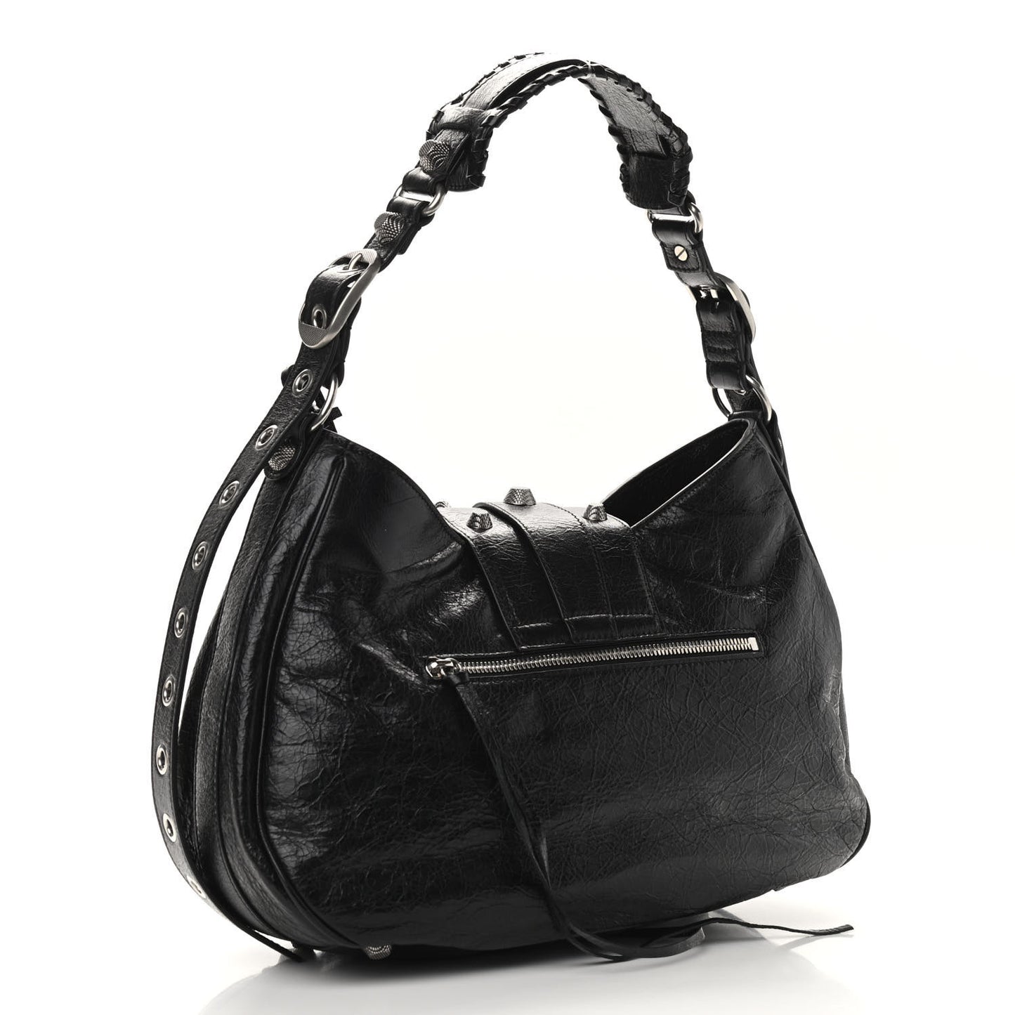 Agneau Arena Medium Le Cagole Shoulder Bag Black