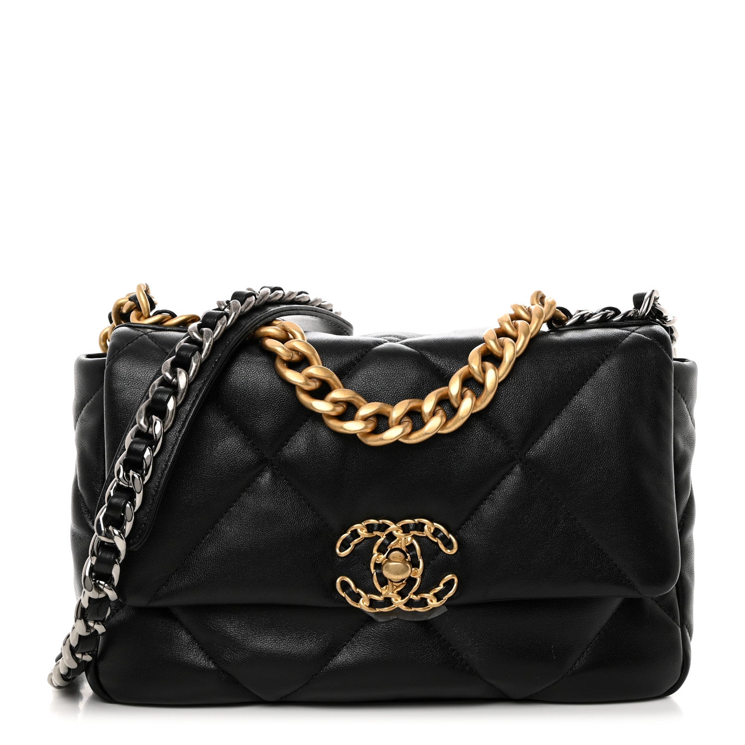 Chanel Lambskin Quilted Medium Chanel 19 Flap Black 1 of 10