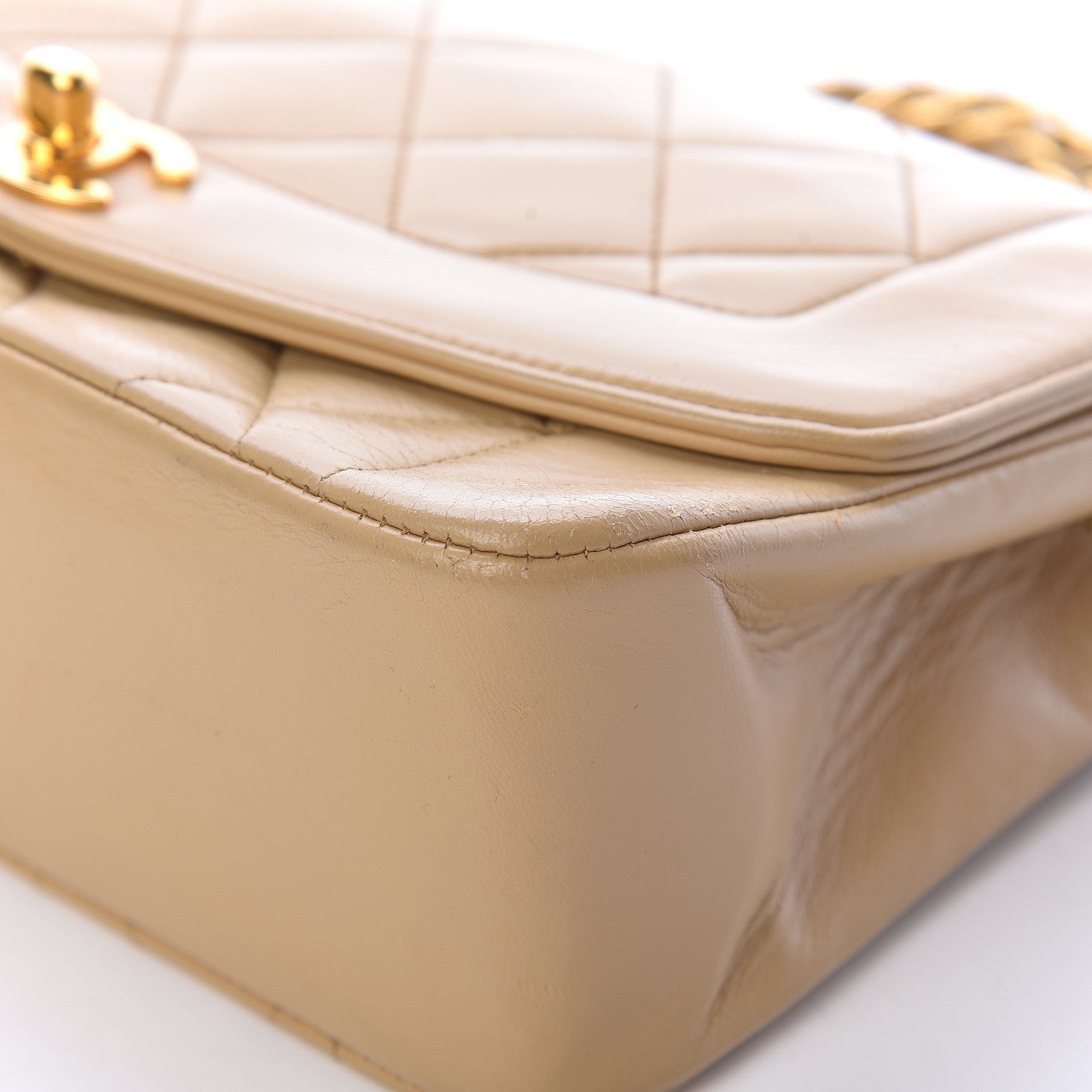 Chanel Lambskin Quilted Small Single Flap Beige 13 of 18