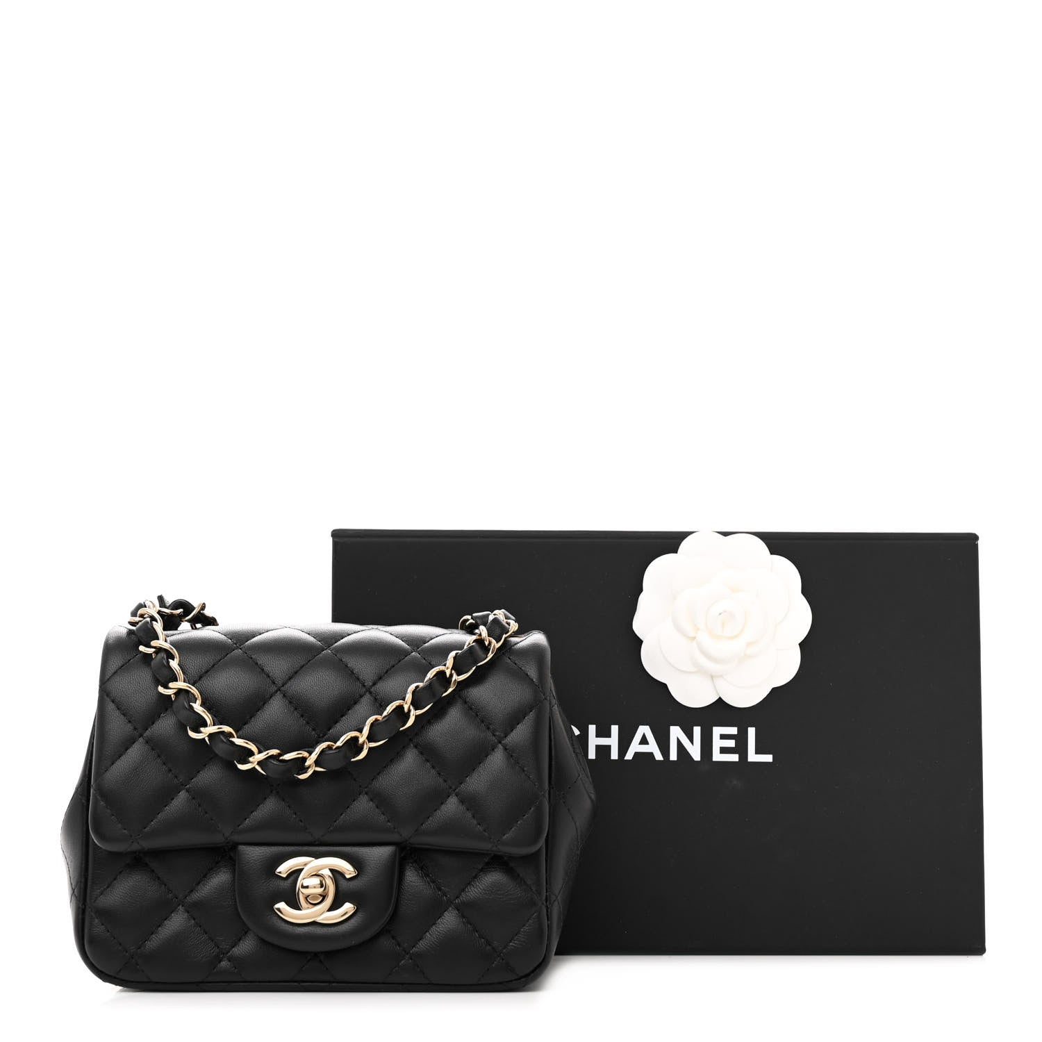 Chanel Lambskin Quilted Mini Square Flap Black 11 of 11