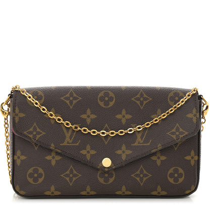 Louis Vuitton Monogram Pochette Felicie Chain Wallet Fuchsia 1 of 13