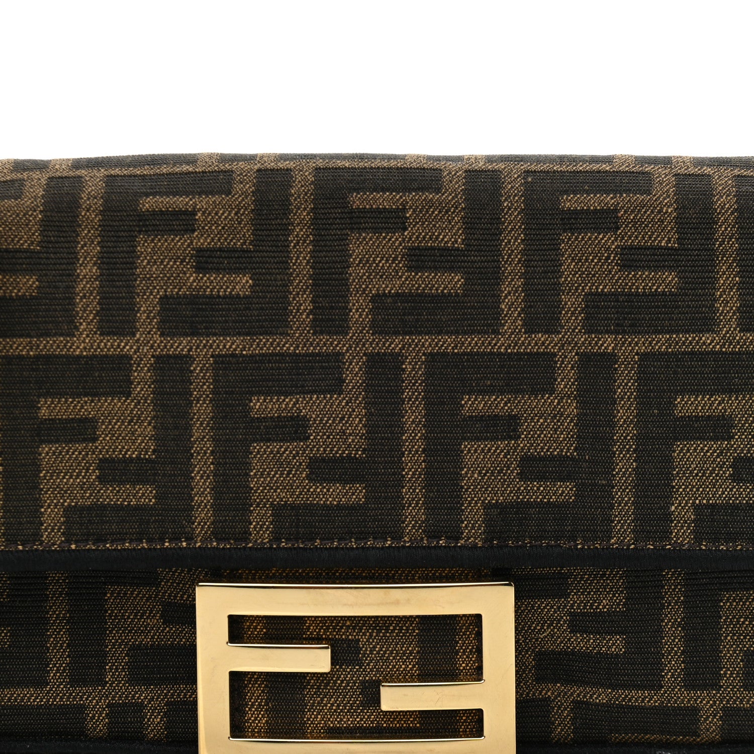 Fendi Fabric Jacquard FF 1974 Mini Baguette Tobacco Moro Black 8 of 11
