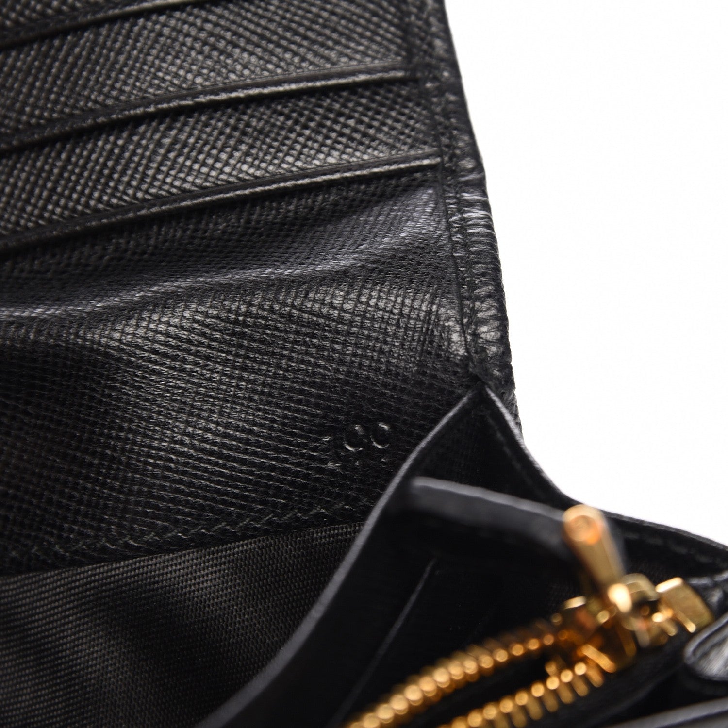 Prada Saffiano Metal Quilted Continental Flap Wallet Nero Black 7 of 9
