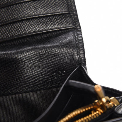 Prada Saffiano Metal Quilted Continental Flap Wallet Nero Black 7 of 9