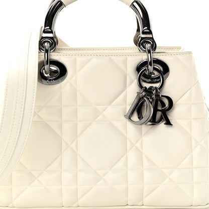 Christian Dior Calfskin Cannage Small The Lady 95.22 Ivory 7 of 10