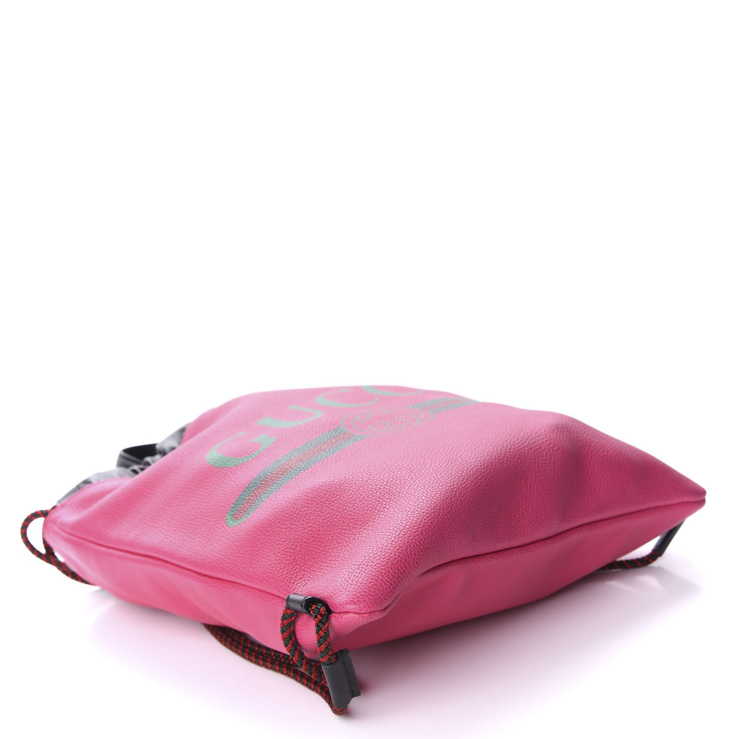 Grained Calfskin Logo Drawstring Backpack Box Pink Green Black