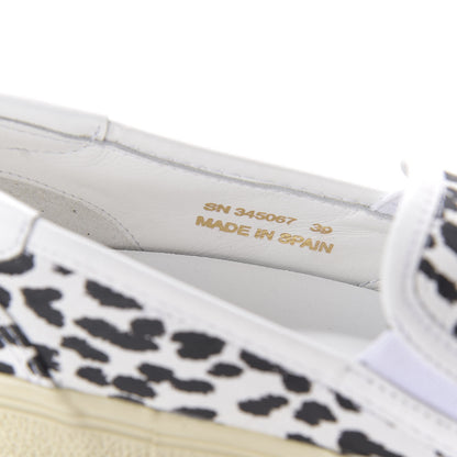Saint Laurent Soft Calfskin Babycat Leopard Womens Skate Slip On Sneakers 39 Black White 8 of 10