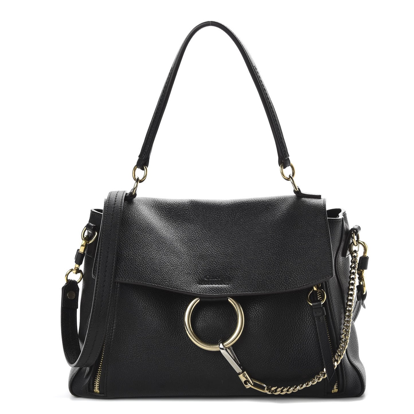 Calfskin Medium Faye Day Shoulder Bag Black