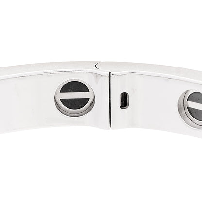Cartier 18K White Gold Diamond Ceramic LOVE Paved Bracelet 17 5 of 9